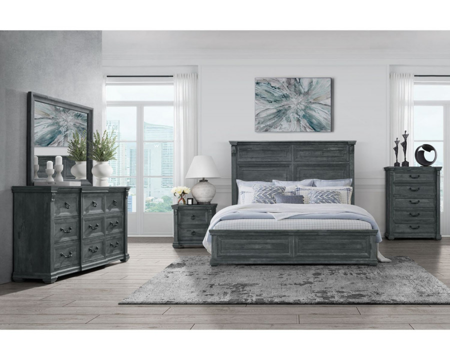 GF Rowan/Tatum Gray Non-Storage, Tatum Gray Panel Bed King Bed Group w/Out Storage