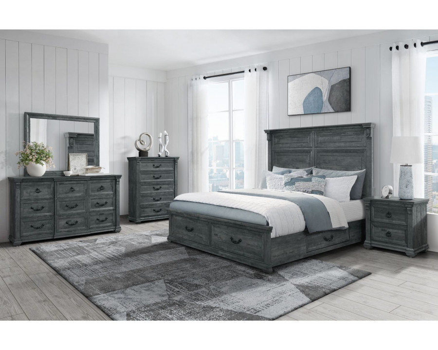 GF Rowan/Tatum Gray, Tatum Panel Bed Bed Group Storage