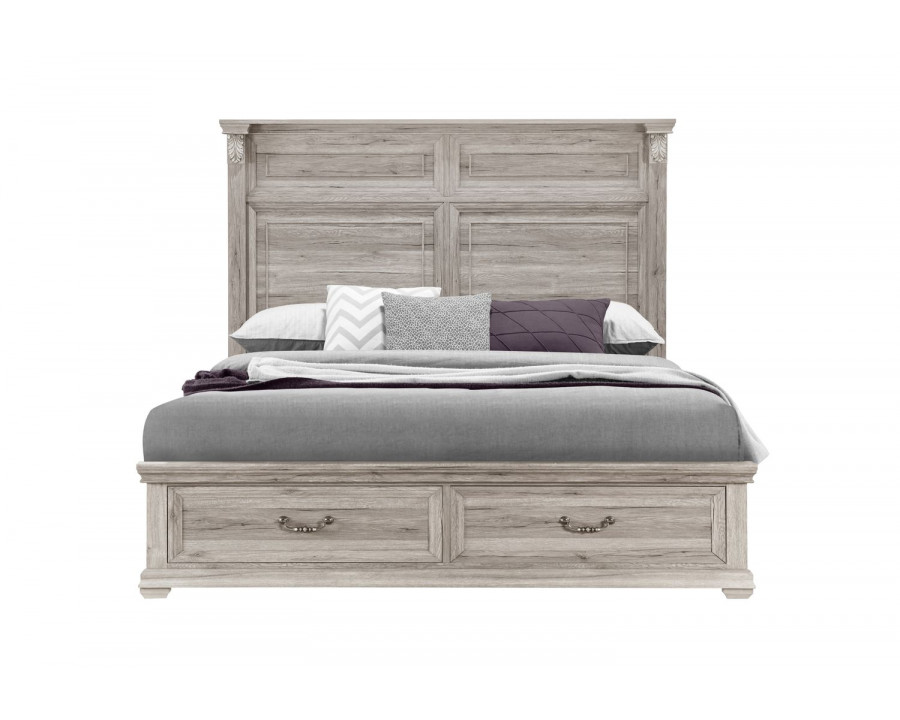 GF Rowan/Tatum Natural Storage, Tatum Natural Panel Bed King Bed Storage