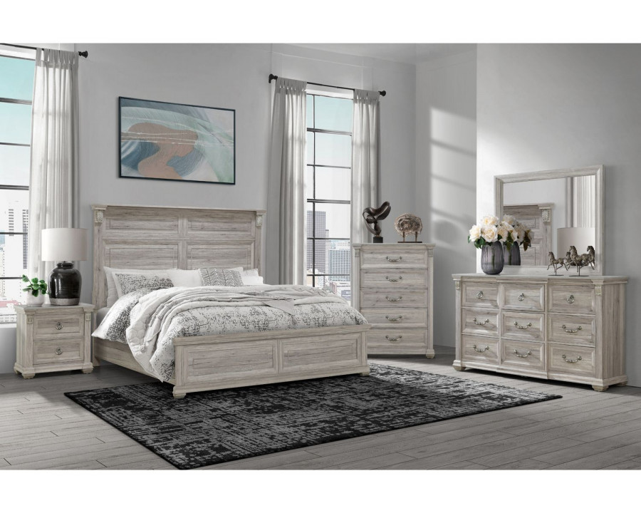 GF Rowan/Tatum Natural Non-Storage, Tatum Natural Panel Bed King Bed Group w/ Out Storage