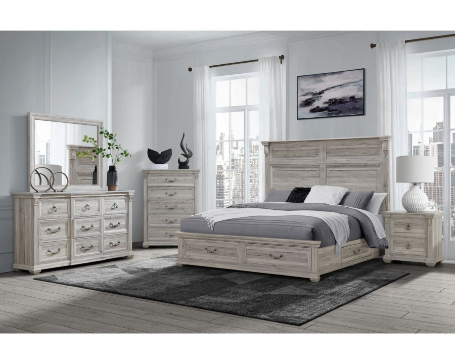 GF Rowan/Tatum Natural Storage, Tatum Natural Panel Bed King Bed Group With Storage