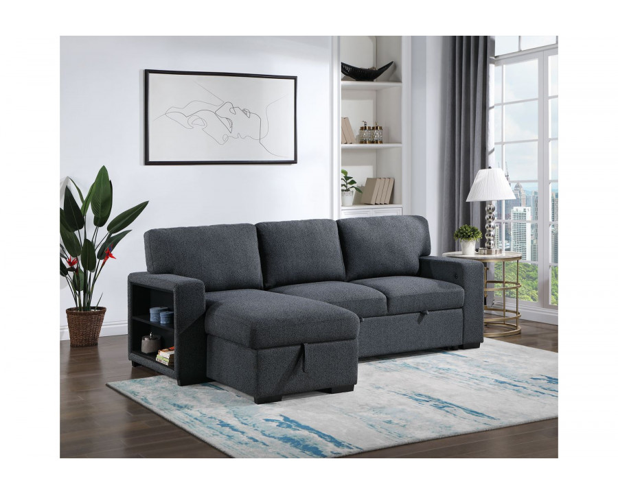 GF - U0202 Dark Gray Pull Out Sofa Bed