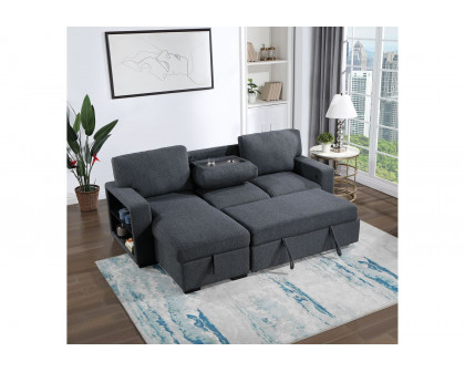 GF - U0202 Dark Gray Pull Out Sofa Bed