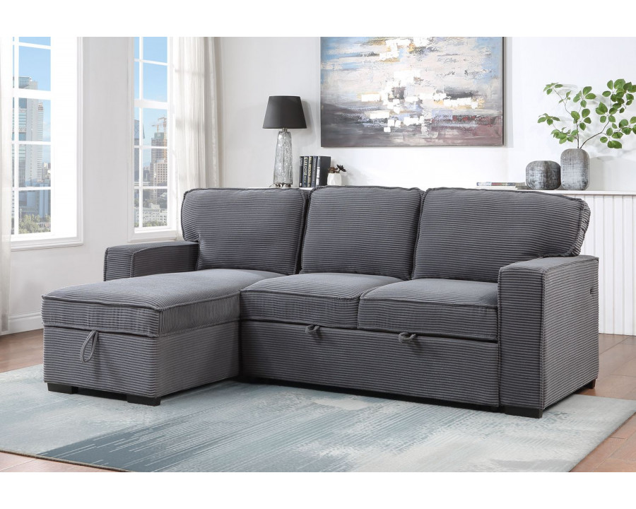 GF U0203 Light Gray Pull Out Sofa Bed