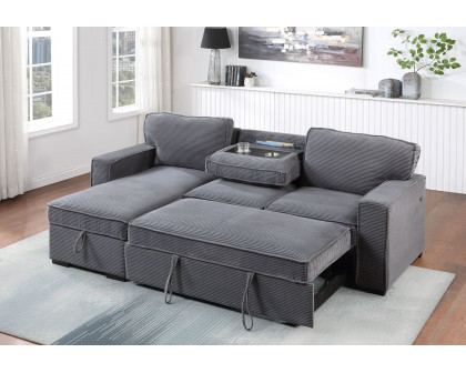 GF U0203 Light Gray Pull Out Sofa Bed