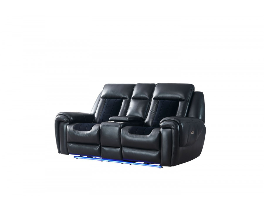 GF - U0700 w/ Led Power Console Reclining Loveseat With Led