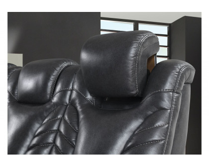 GF - U1677 Gray Power Reclining Sofa and Power Console Reclining Loveseat