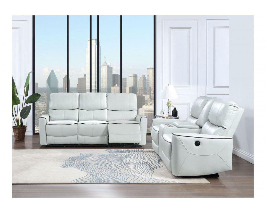 GF - U1790 Light Gray Power Reclining Sofa/Power Console Reclining Loveseat