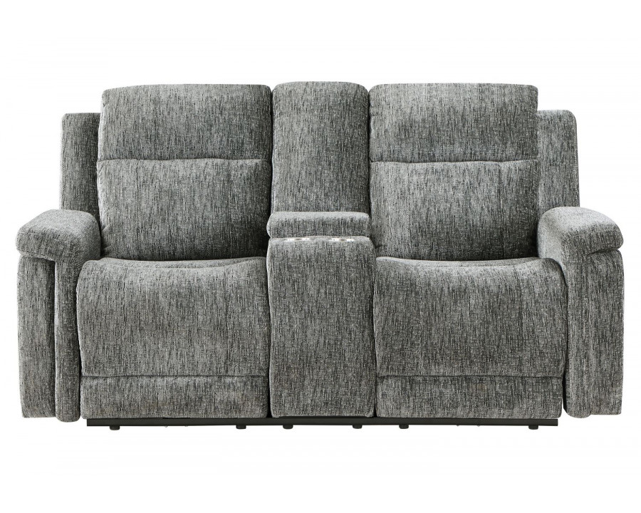 GF U1797 Dark Gray Power Console Reclining Loveseat