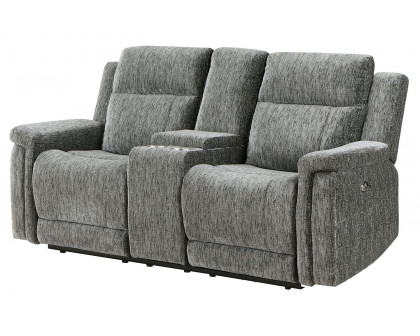 GF U1797 Dark Gray Power Console Reclining Loveseat