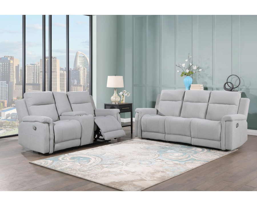 GF - U1797 Gray Reclining Sofa/Console Reclining Loveseat