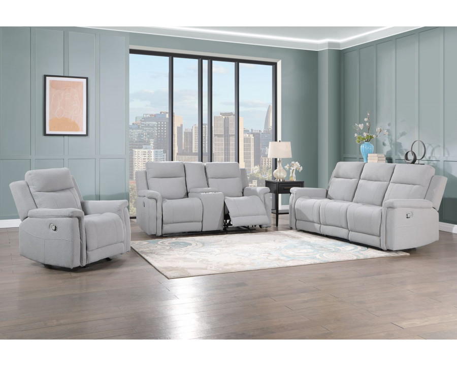 GF - U1797 Gray Reclining Sofa/Console Reclining Loveseat/Glider Recliner