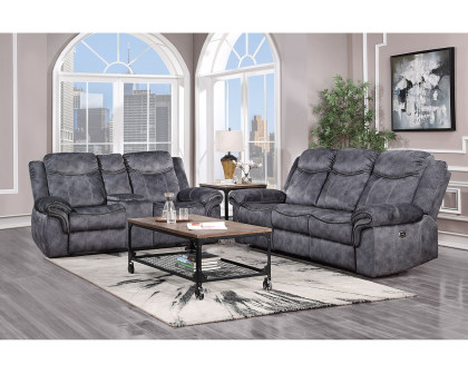 GF U2200 Granite Power Console Reclining Loveseat With Power Switch