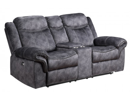 GF U2200 Granite Power Console Reclining Loveseat With Power Switch