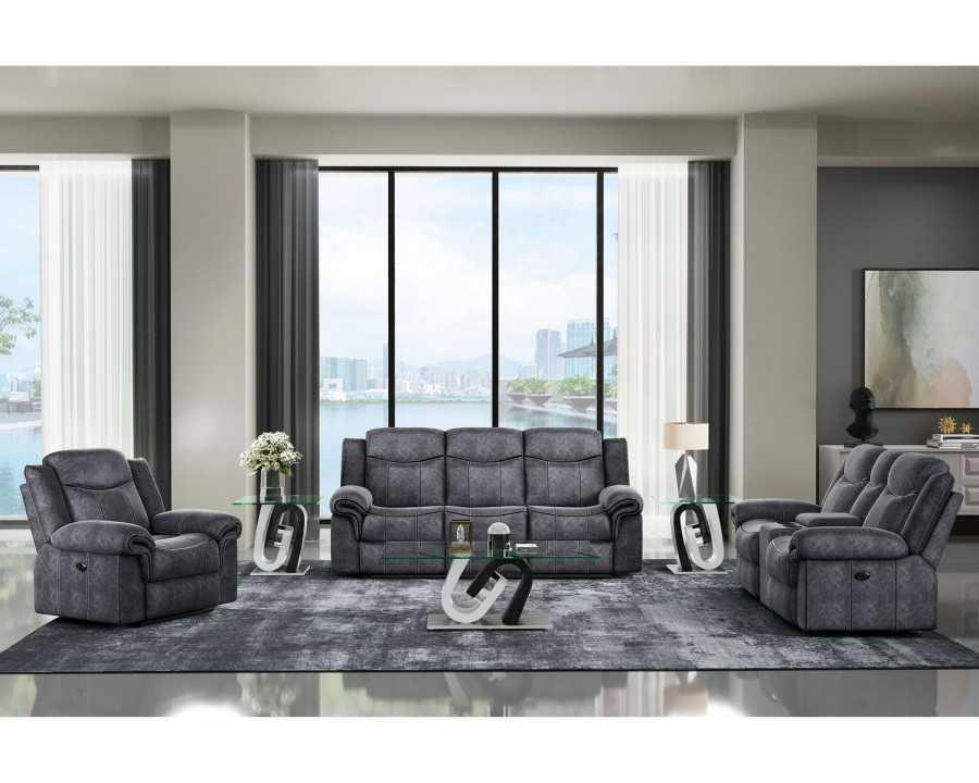 GF U2200 Granite Power Reclining Sofa/Power Console Reclining Loveseat