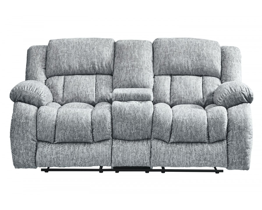 GF U250 Gray Console Reclining Loveseat