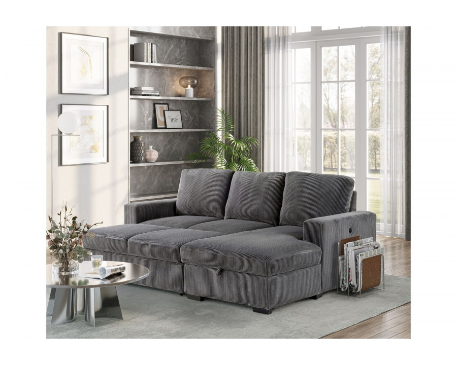 GF U2660 L Shape Sectional With Pull Out Sofa Bed