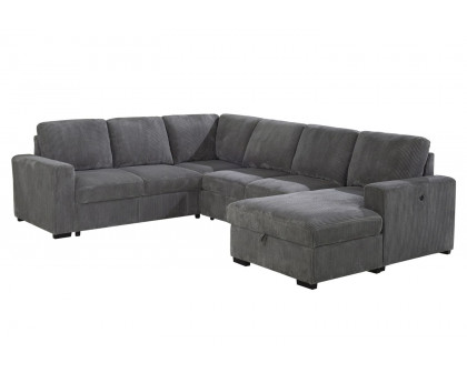 GF - U2660 Gray Sectional With Pull Out Sofa Bed