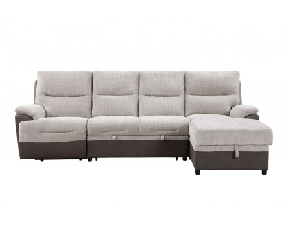 GF - U3822 Beige/Brown Sectional With Pull Out Bed and Usb