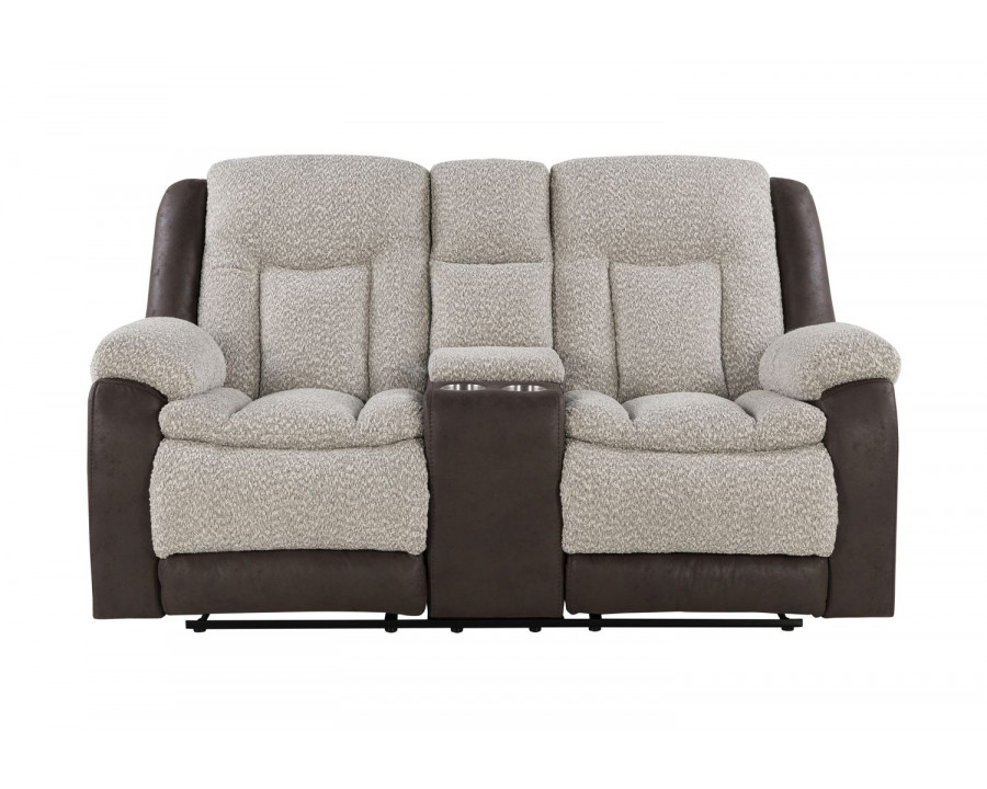 GF - U4377 Gray/Brown Console Reclining Loveseat