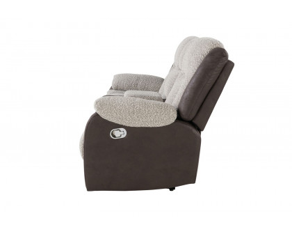 GF - U4377 Gray/Brown Console Reclining Loveseat