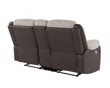 GF - U4377 Gray/Brown Console Reclining Loveseat