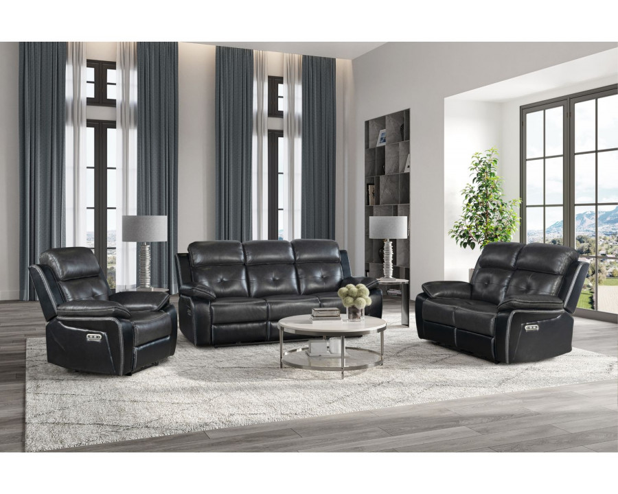 GF - U5050 Blanche Charcoal/Blanche Black Power Power Reclining Sofa/Power Reclining Loveseat/Power Recliner