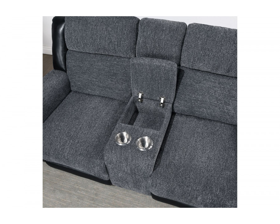 GF - U5914 Gray/Black Console Reclining Loveseat