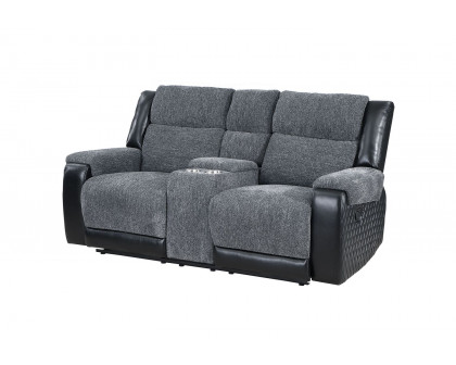 GF - U5914 Gray/Black Console Reclining Loveseat