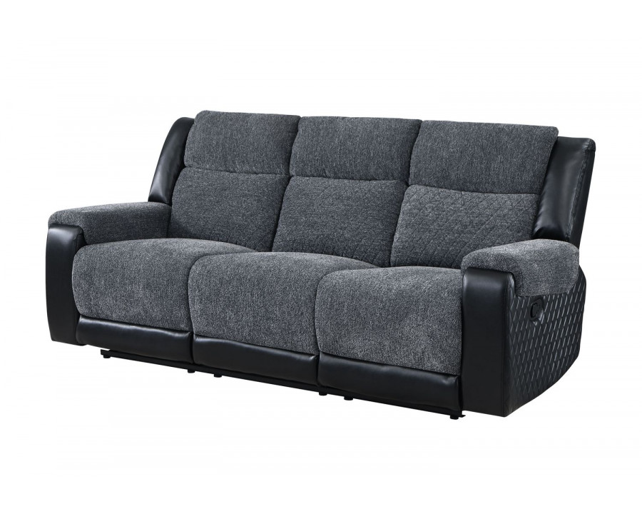 GF - U5914 Gray/Black Reclining Sofa