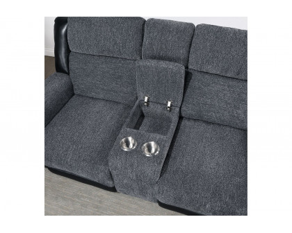 GF - U5914 Gray/Black Reclining Sofa/Console Reclining Loveseat