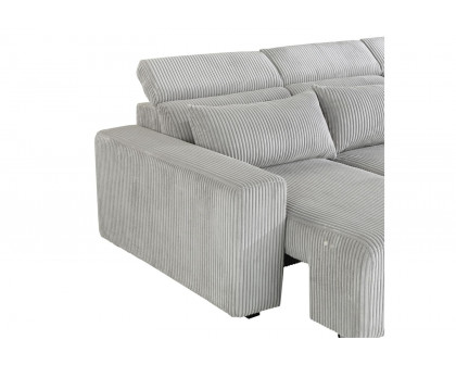 GF - U5945 Gray Power Armless Recliner With 1 Pillow