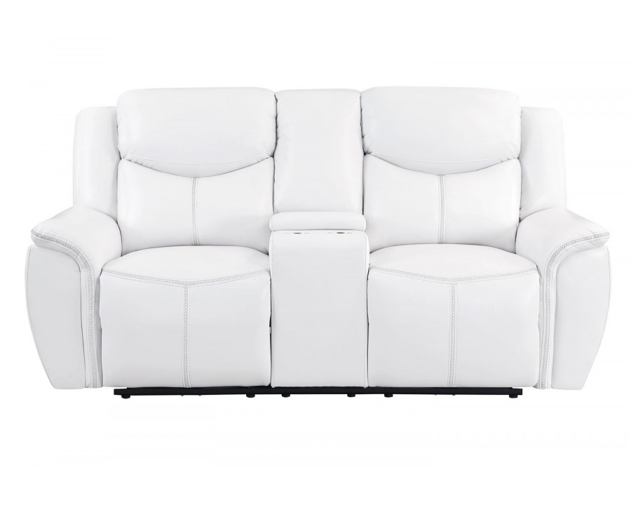 GF - U5987 White Power Console Reclining Loveseat