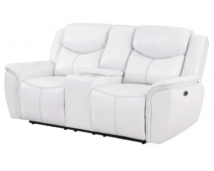 GF - U5987 White Power Console Reclining Loveseat