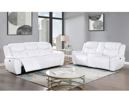 GF - U5987 White Power Console Reclining Loveseat