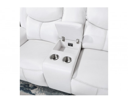 GF - U5987 White Power Console Reclining Loveseat