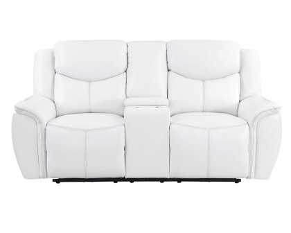 GF - U5987 White Power Reclining Sofa/Power Console Reclining Loveseat