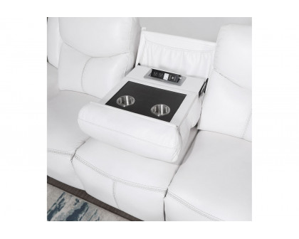 GF - U5987 White Power Reclining Sofa/Power Console Reclining Loveseat