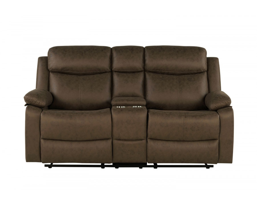 GF - U6026 Dark Brown 5 Console Reclining Loveseat