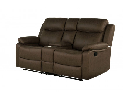 GF - U6026 Dark Brown 5 Console Reclining Loveseat