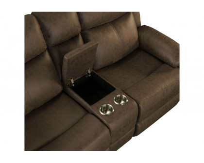 GF - U6026 Dark Brown 5 Reclining Sofa/Console Reclining Loveseat