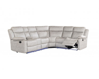 GF - U6026 LED Light Gray 9 Sectional Sectional With Led With 2 Recliners