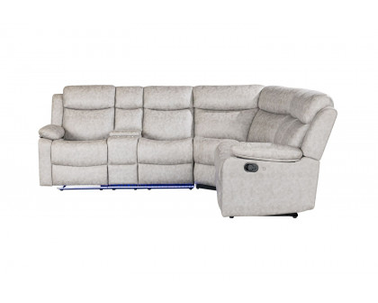 GF - U6026 LED Light Gray 9 Sectional Sectional With Led With 2 Recliners