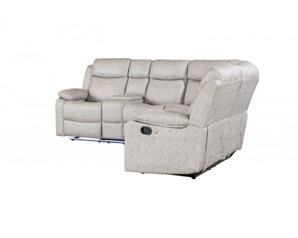 GF - U6026 LED Light Gray 9 Sectional Sectional With Led With 2 Recliners