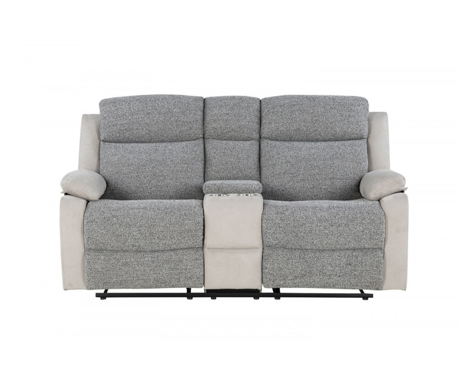 GF - U6027 Gray/White Console Reclining Loveseat