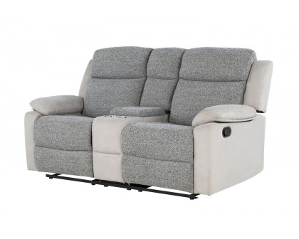 GF - U6027 Gray/White Console Reclining Loveseat