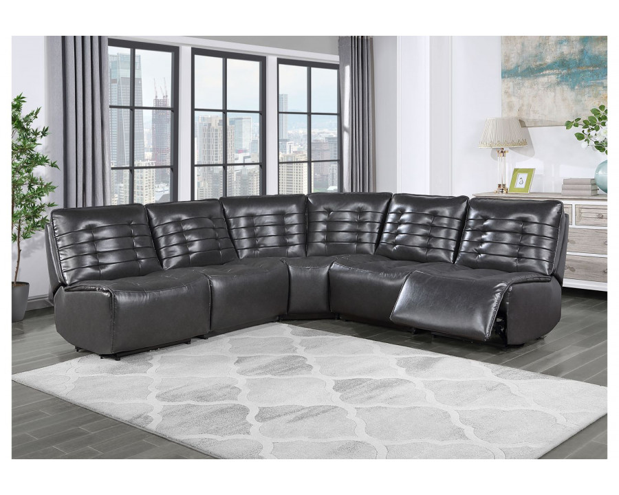 GF U6066 Blanche Charcoal Modular 3 Power Sectional Includes 3 Pwr Ar, 1 W, 1 Ch