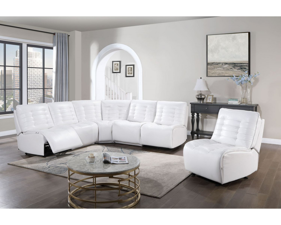 GF U6066 Blanche White Modular 3 Power Sectional Includes 3 Pwr Ar, 1 W, 1 Ch