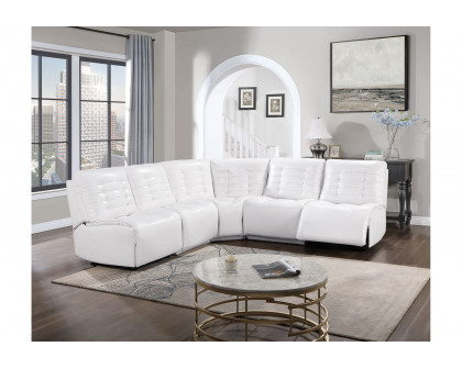 GF U6066 Blanche White Modular 3 Power Sofa Includes 3 Pwr Ar