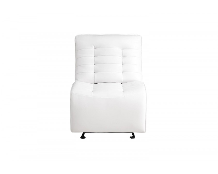 GF U6066 Blanche White Modular Armless Glider Chair (Can Only Be Placed On Ends Of Sectional Or As Stand Alone)